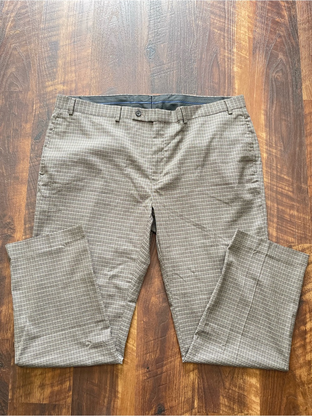 Ralph Lauren men’s dress pants classic brown & tan houndstooth pattern.